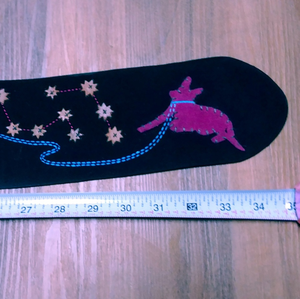 Suede leather belt cityscape stars dog moon NWT - Picture 5 of 8